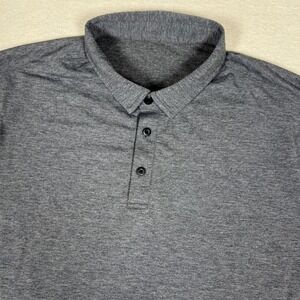 Lululemon Polo Shirt Mens Large Gray Heather‎ Athletic Performance Golf